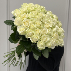 51 white Avalanche roses 70 cm photo