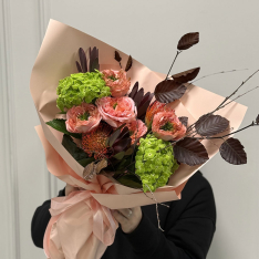 Букет цветов "Green Flame" фото