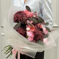 Букет квітів "Pink Merlot" фото