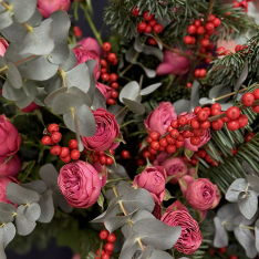 Bouquet of flowers "Scarlet Forest" photo