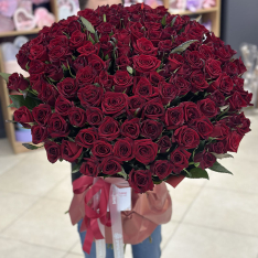 101 красная роза 80 см фото