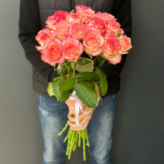 15 розовых роз Jumilia 60 см фото
