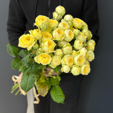 11 кустовых пионовидных роз Пиони Баблз  фото