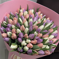 101 тюльпан мікс (3 кольори) фото