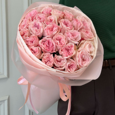 25 пионовидных роз «Pink Ohara» фото