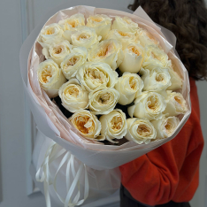 25 пионовидных роз «Вики Гарден» фото