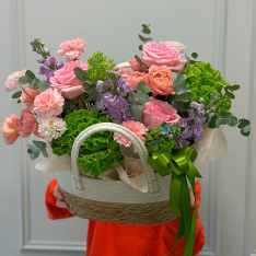 Композиция в корзине «Green Garden» фото