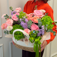 Композиция в корзине «Green Garden» фото