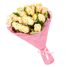 19 бежевих троянд Talea 60 см фото