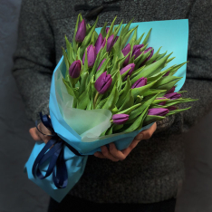 25 purple tulips photo