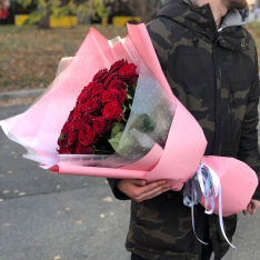 51 червона троянда 60 см фото