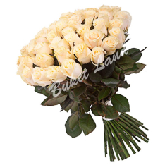 59 белых роз Аваланч 60 см фото