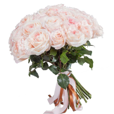 Bouquet of 33 pion-shaped roses photo
