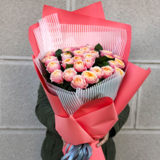 Bouquet of 37 pion-shaped roses photo
