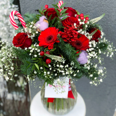 Winter bouquet "Christmas mood" + VASE AS A GIFT photo