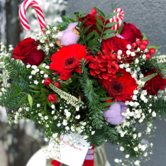 Winter bouquet "Christmas mood" + VASE AS A GIFT photo