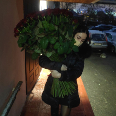 101 красная роза 1 метр фото