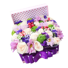 Коробка с цветами 1 | размер S фото