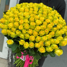151 желтая роза 60 см фото