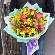 Букет з 25 орхідей мікс фото