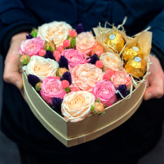 Heart with flowers and sweets "Breath of the Future" photo