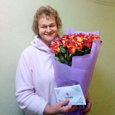 25 еквадорських троянд 80 см в асортименті фото