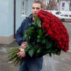 101 красная роза 1 метр фото