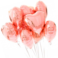 7 фольгованих гелієвих кульок «серце» фото