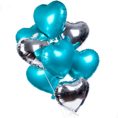 9 фольгованих гелієвих сердець мікс фото