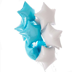 9 фольгованих гелієвих зірочок мікс фото